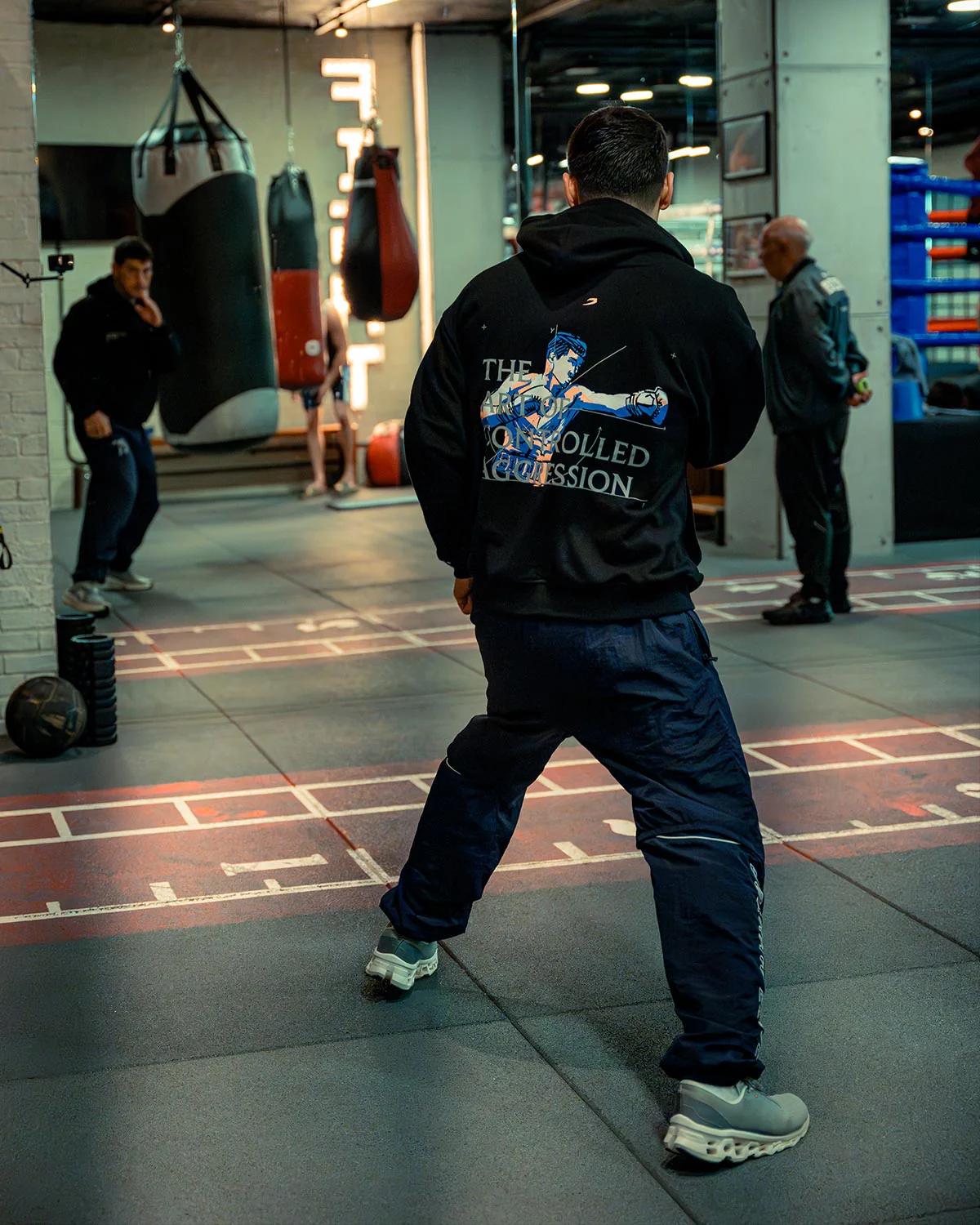 Bivol x BOXRAW Controlled Aggression Oversized Hoodie - Black - Image 3