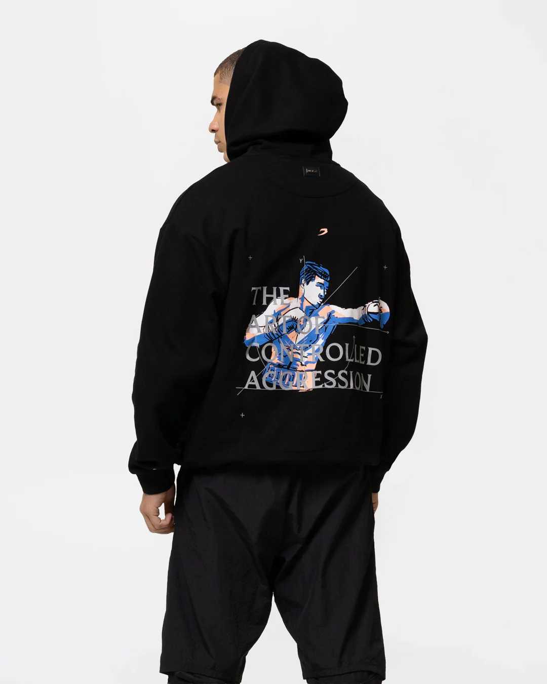 Bivol x BOXRAW Controlled Aggression Oversized Hoodie - Black - Image 9