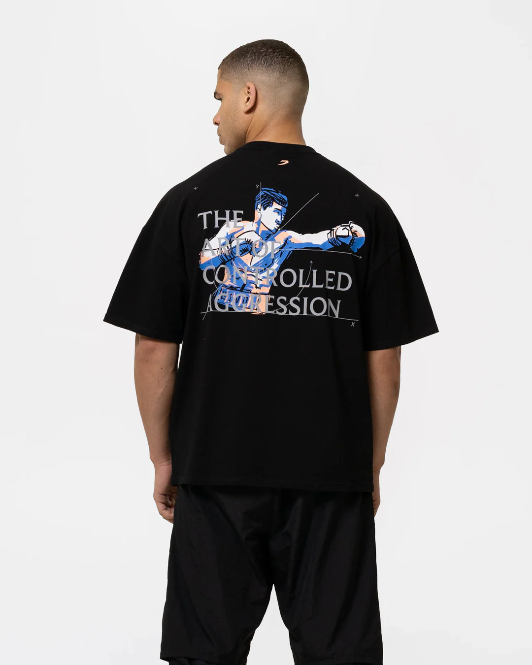 Bivol x BOXRAW Controlled Aggression Oversized T-Shirt - Black - Image 8