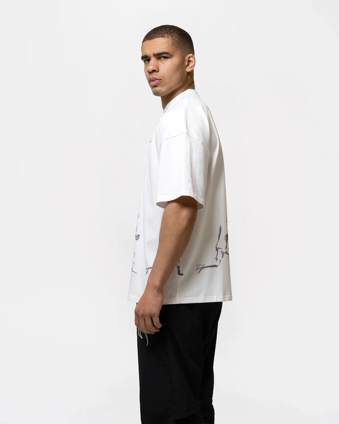 Bivol x BOXRAW Pendulum Oversized T-Shirt - White - Image 5