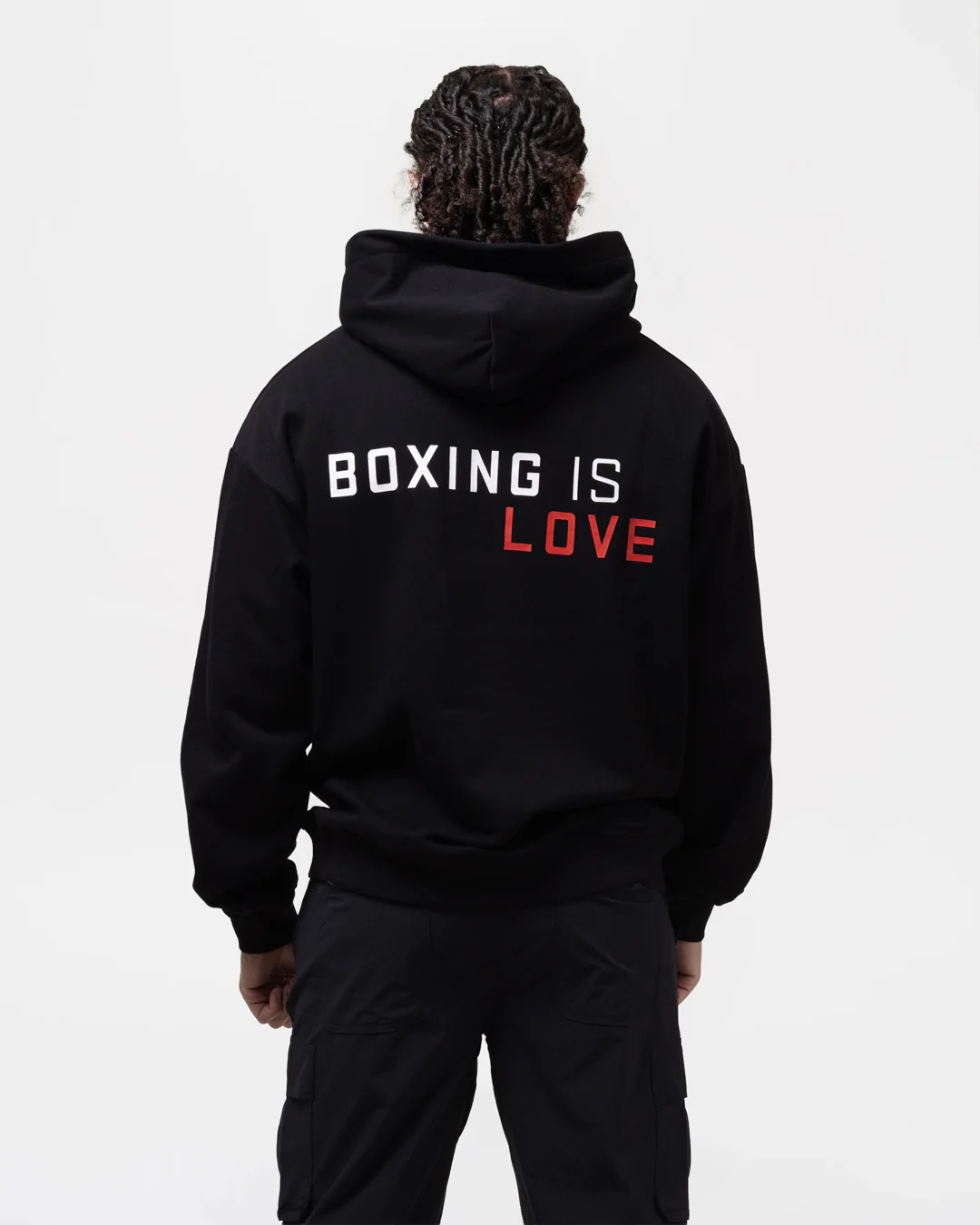 Boxing is Love Oversized Hoodie - Black - Image 6
