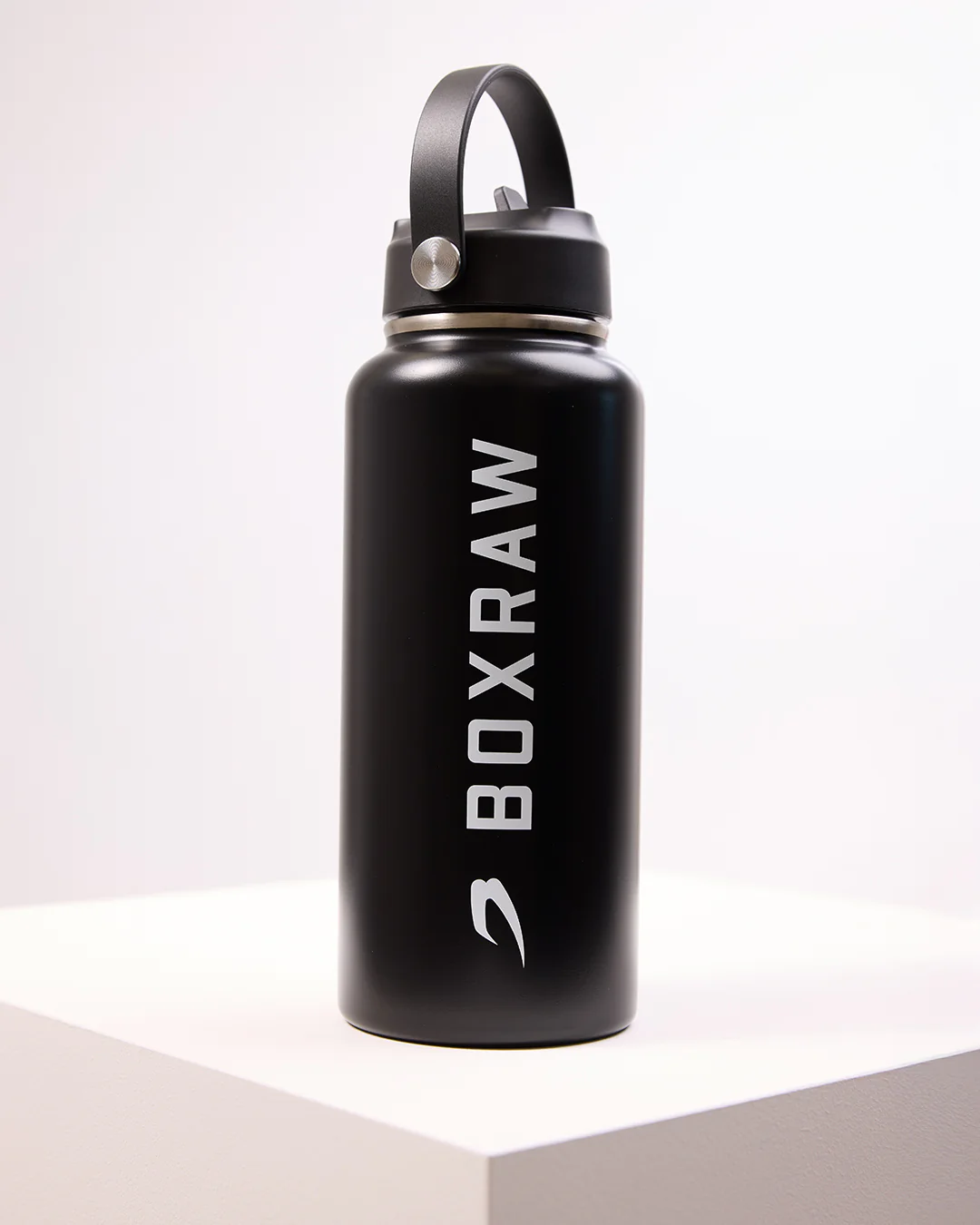 BOXRAW 32oz Steel Water Bottle - Black - Image 2
