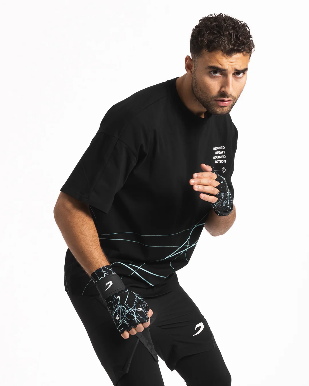 Disciplined Thought/Action Oversized T-Shirt - Black - Image 5