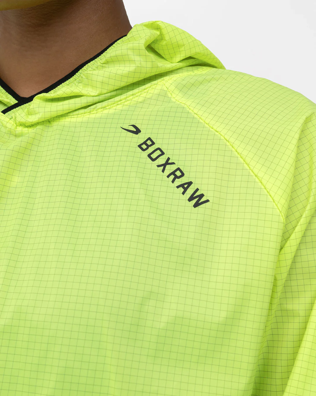 Genaro Cropped Windbreaker Hoodie - Neon Yellow - Image 8