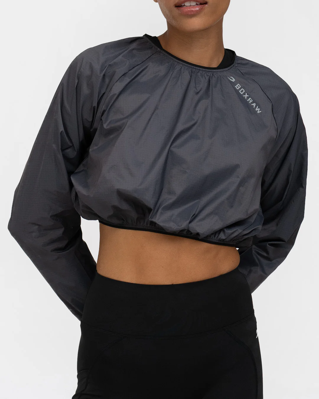 Genaro Cropped Windbreaker Crew - Charcoal - Image 5