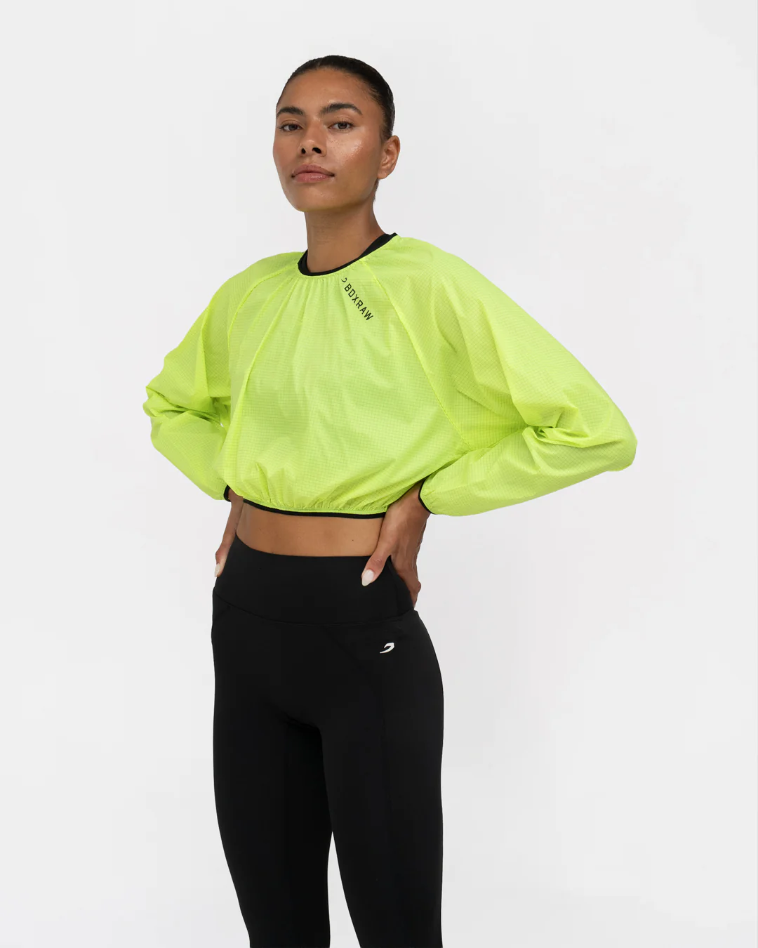 Genaro Cropped Windbreaker Crew - Neon Yellow - Image 4
