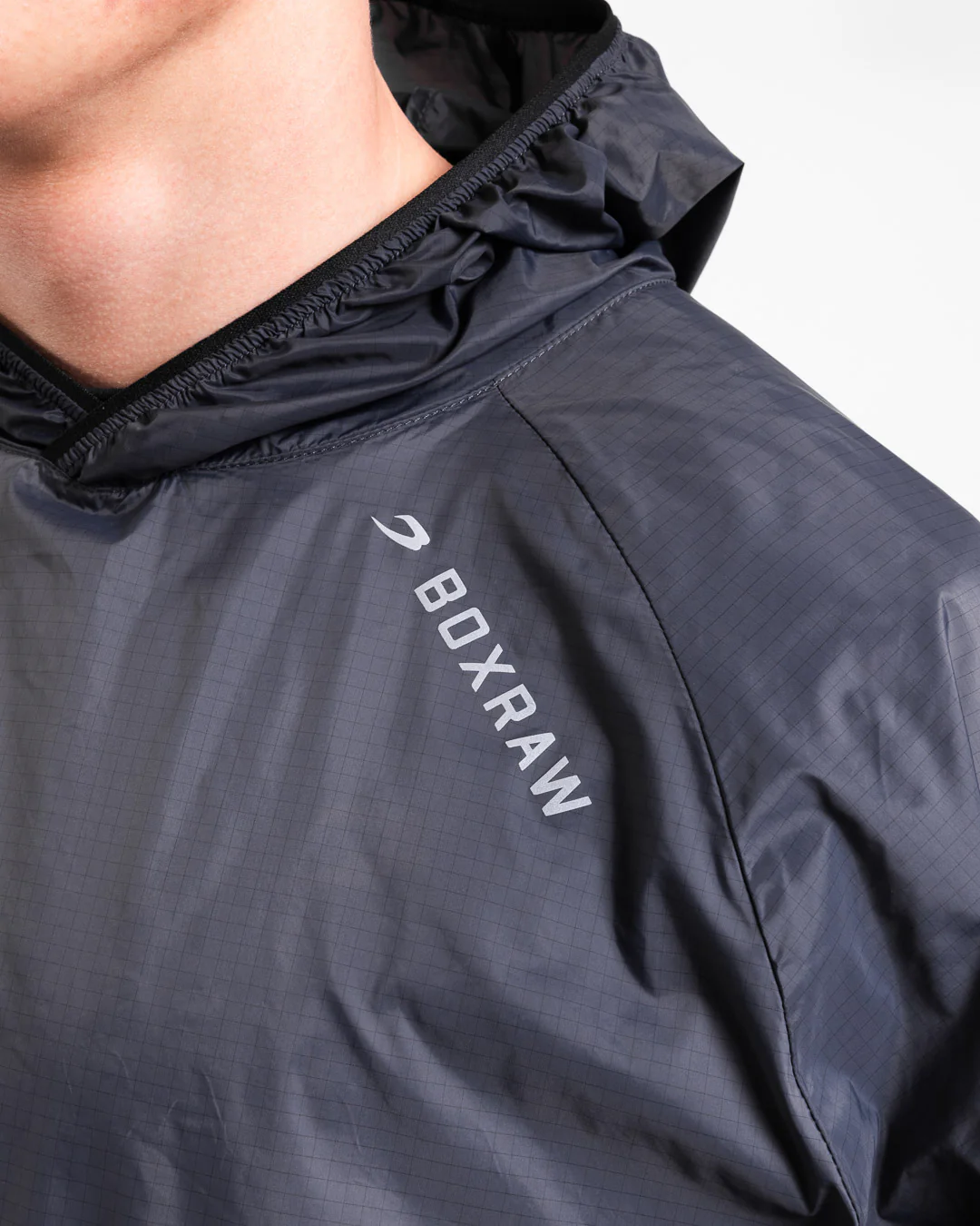 Genaro Oversized Windbreaker Hoodie - Charcoal - Image 8