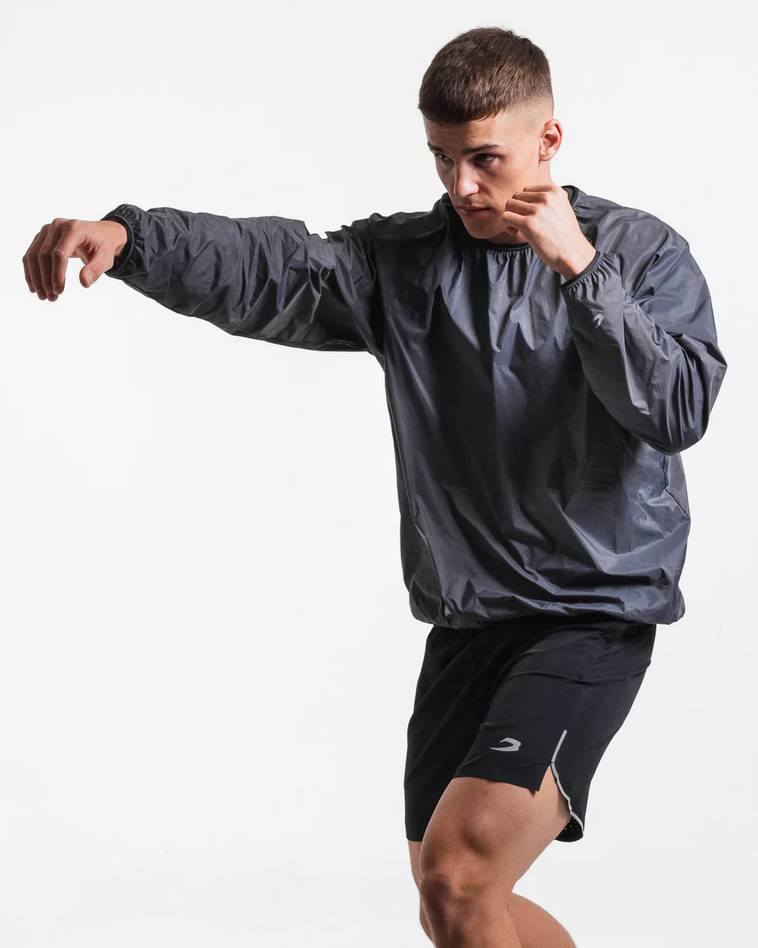 Genaro Oversized Windbreaker Crew - Charcoal - Image 6