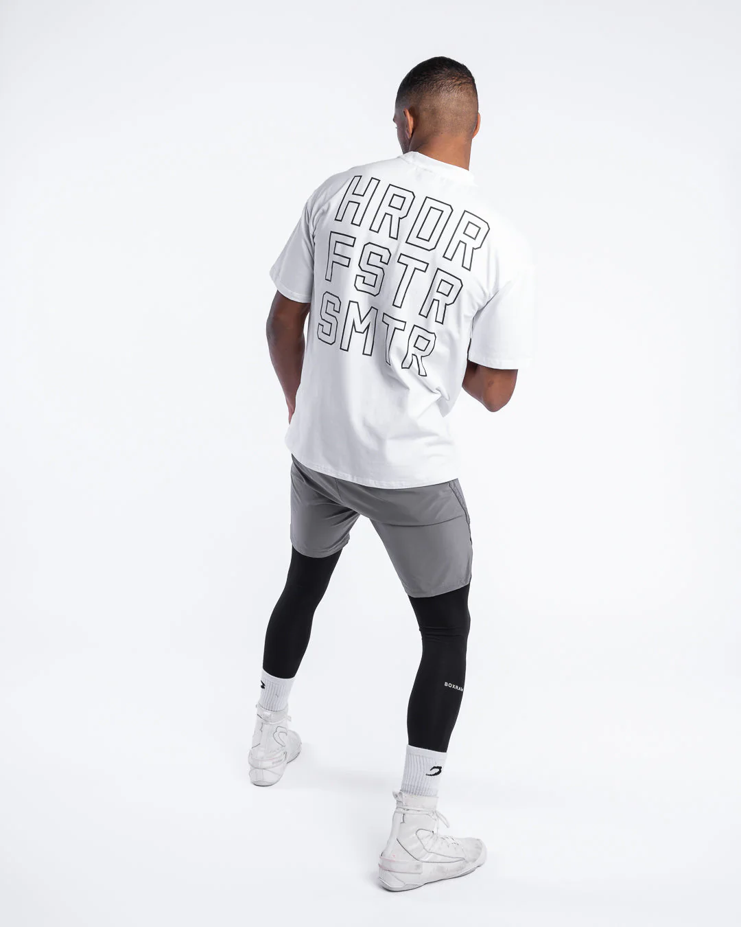 HRDR FSTR SMTR Oversized T-Shirt - White - Image 3