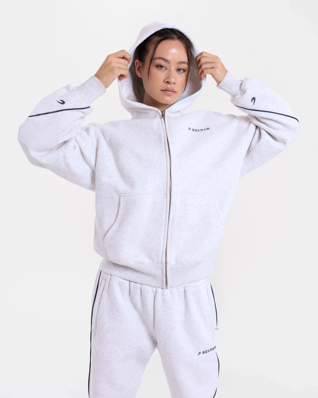 JoAnn Zip Hoodie - Grey Marl - Image 4