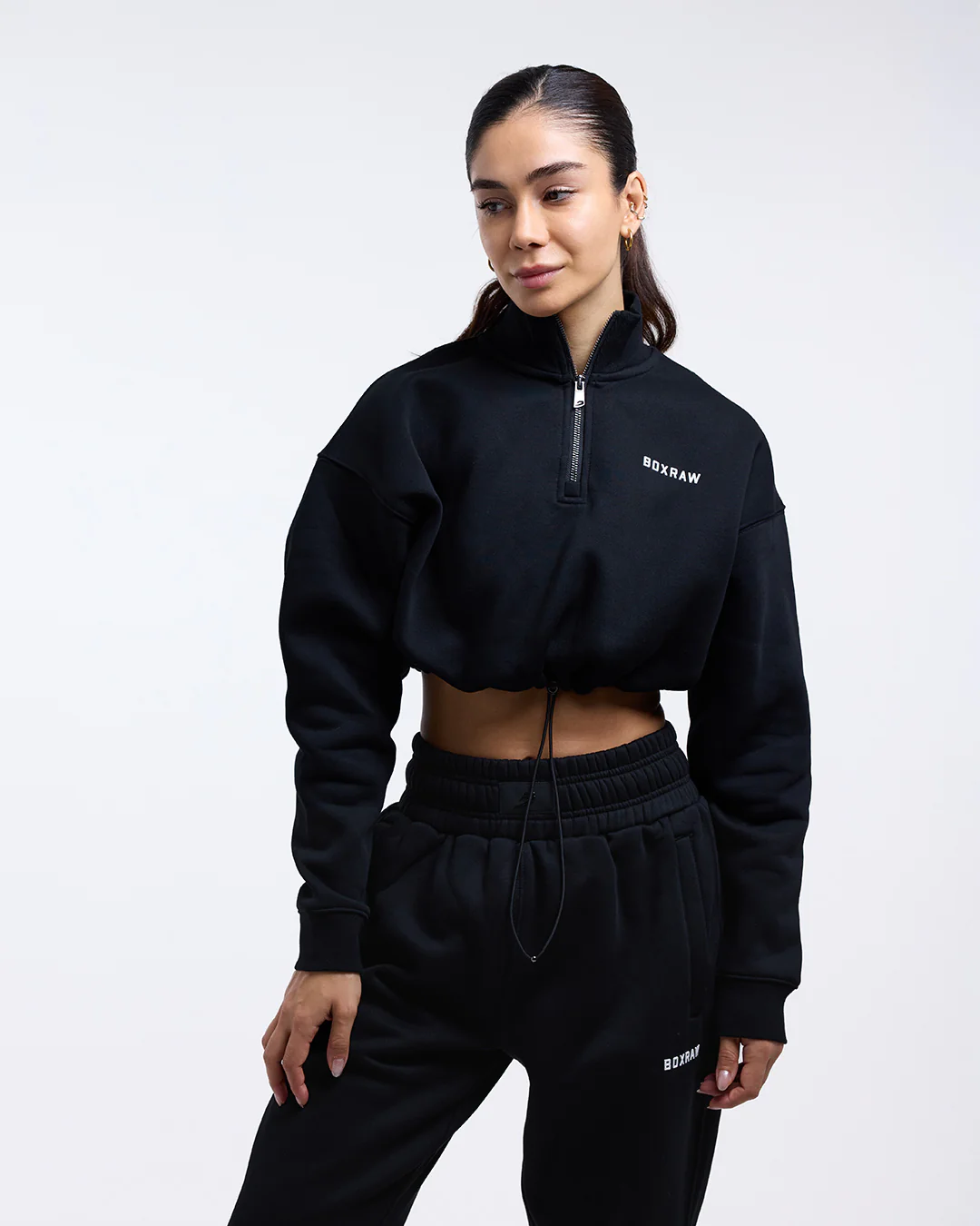 Johnson Cropped 1/4 Zip - Black - Image 3