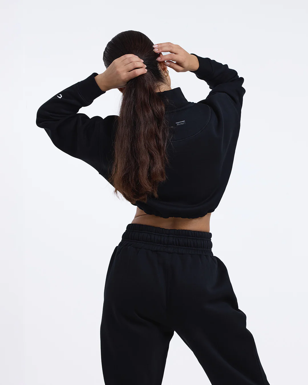 Johnson Cropped 1/4 Zip - Black - Image 5