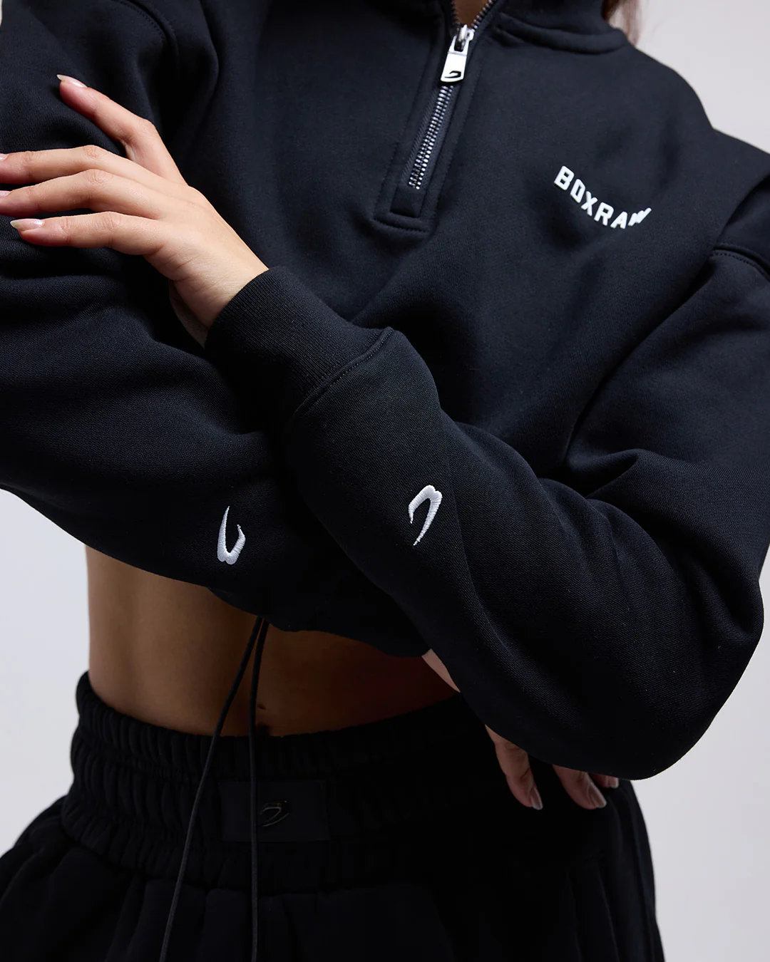 Johnson Cropped 1/4 Zip - Black - Image 7