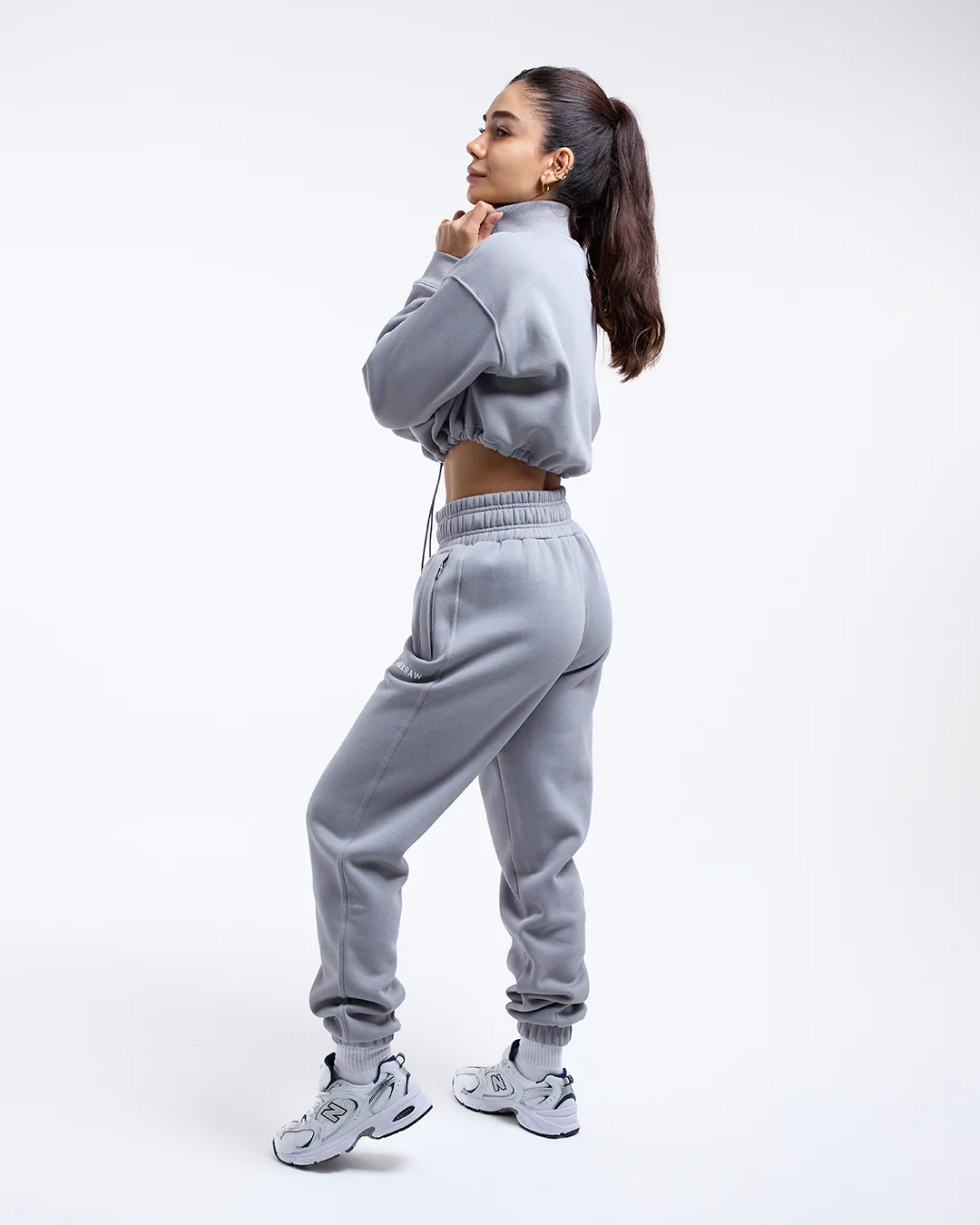 Johnson Cropped 1/4 Zip - Grey - Image 10