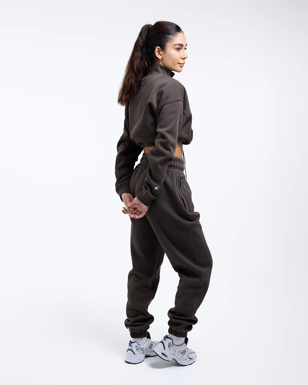 Johnson Cropped 1/4 Zip - Mocha - Image 3