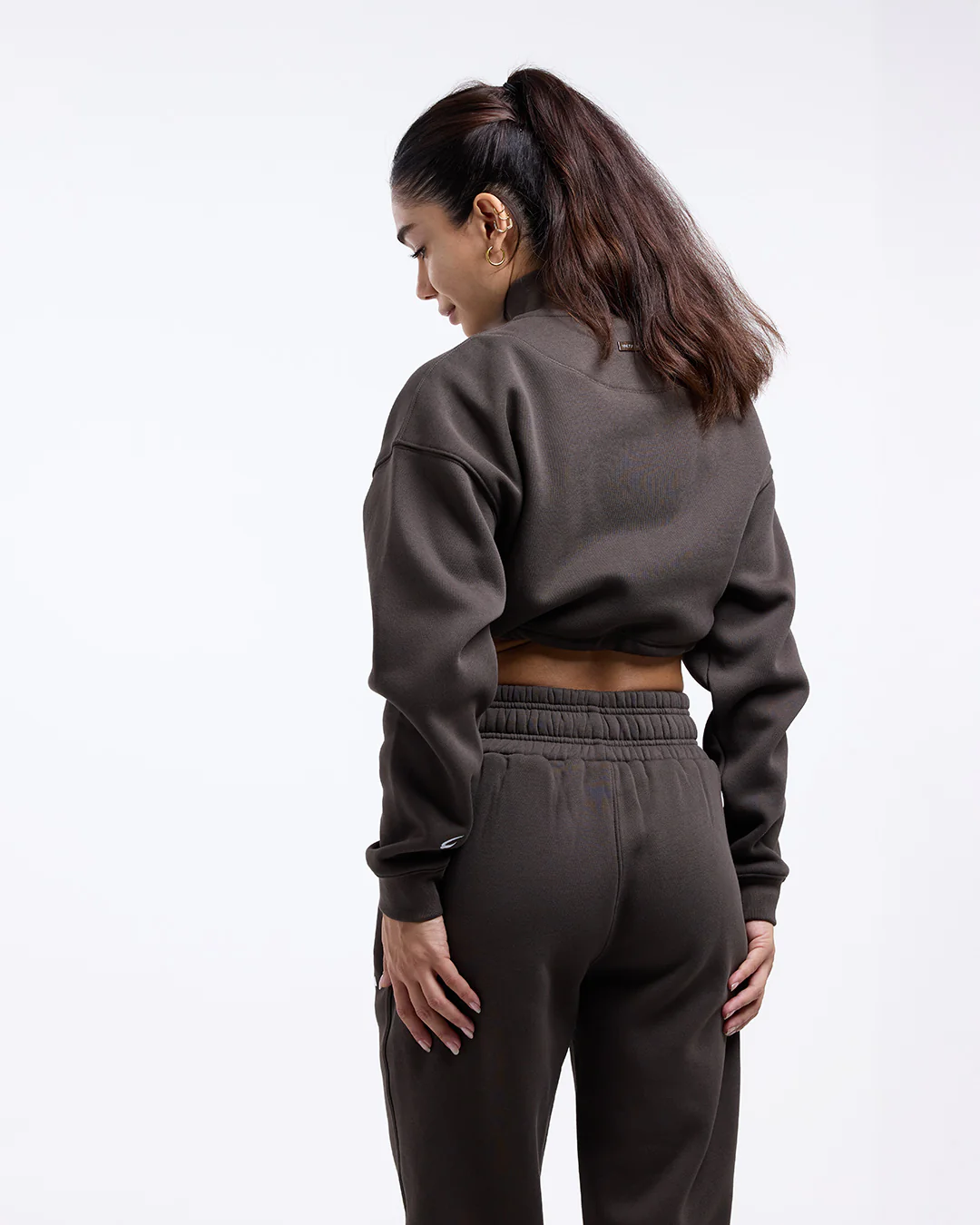 Johnson Cropped 1/4 Zip - Mocha - Image 5