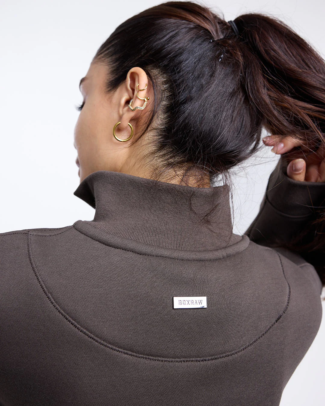 Johnson Cropped 1/4 Zip - Mocha - Image 8