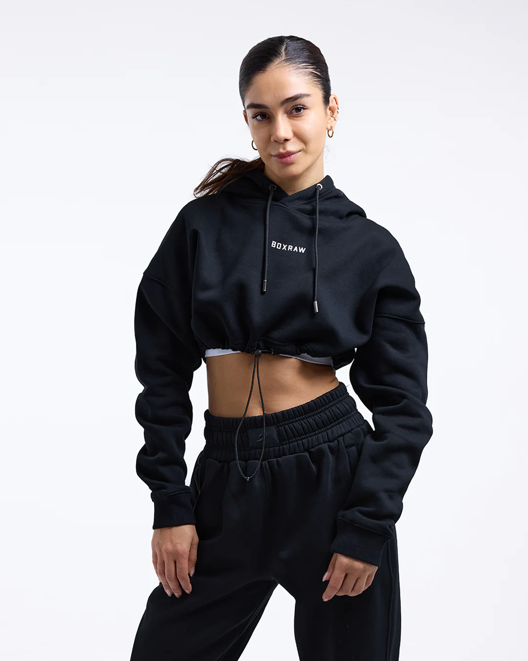 Johnson Cropped Hoodie - Black - Image 3