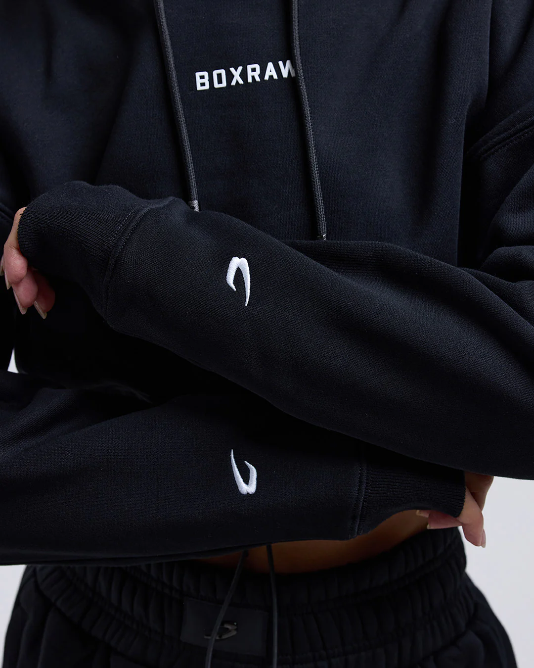 Johnson Cropped Hoodie - Black - Image 7