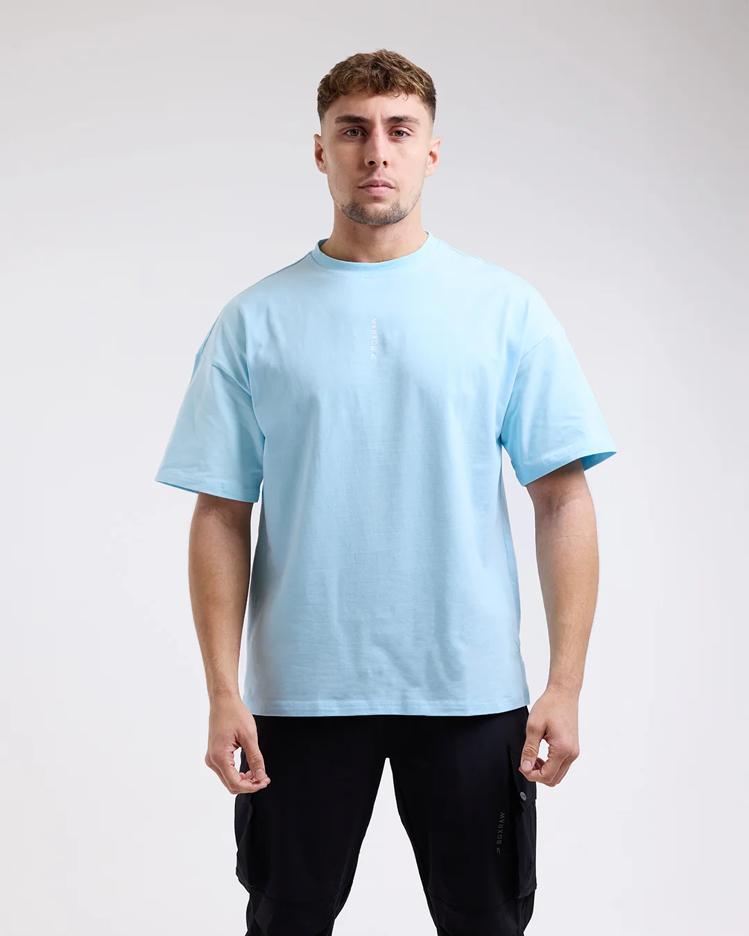 Lineal Oversized T-Shirt - Baby Blue - Image 8