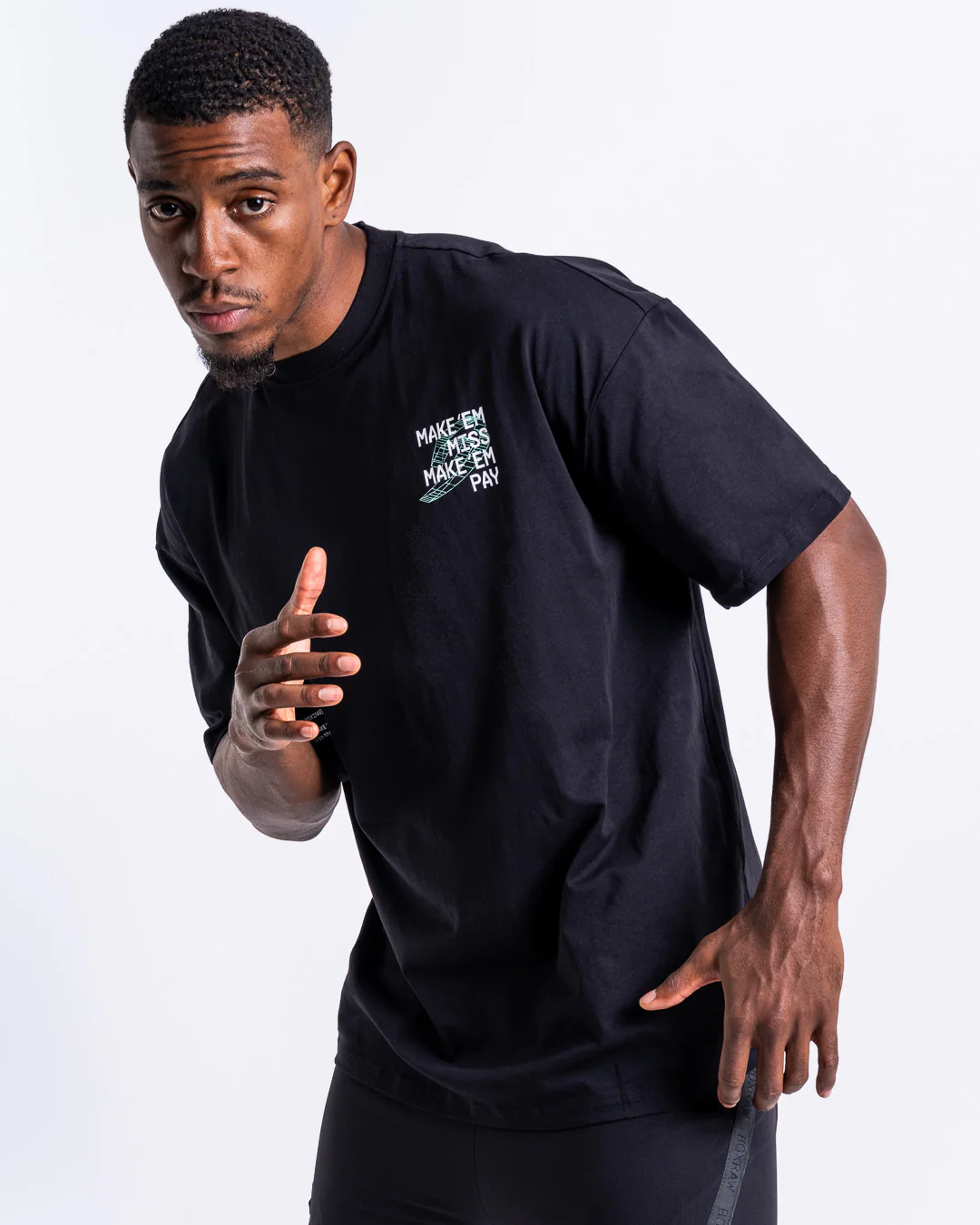 Make 'Em Miss Oversized T-Shirt - Black - Image 5