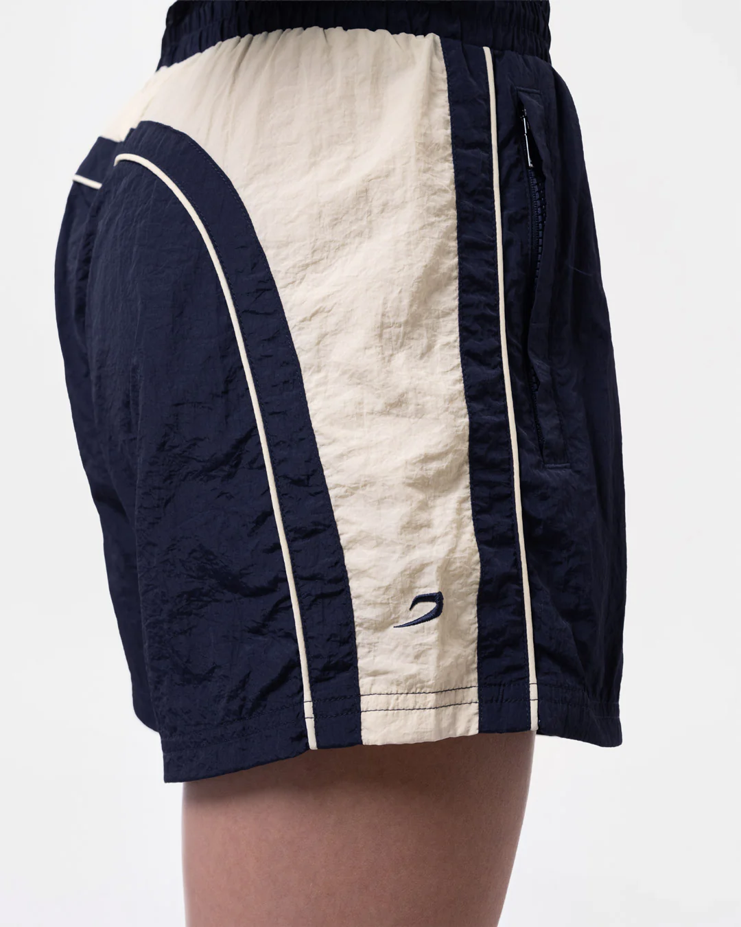 Nell Track Shorts - Navy/Cream - Image 6