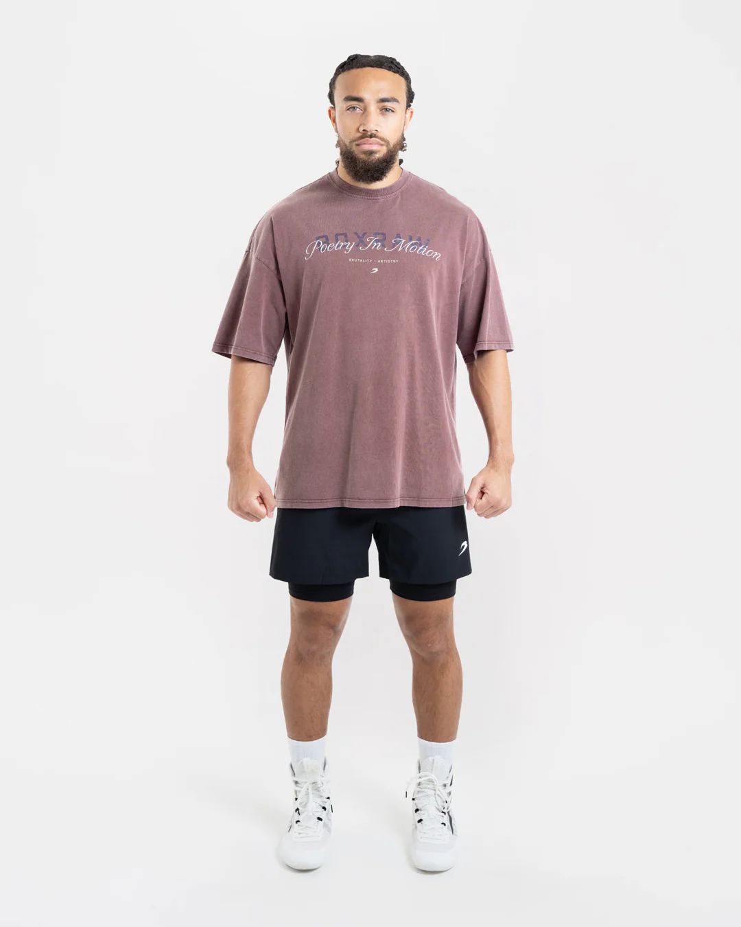 Poetry In Motion Oversized T-Shirt - Washed Burgundy - Image 2
