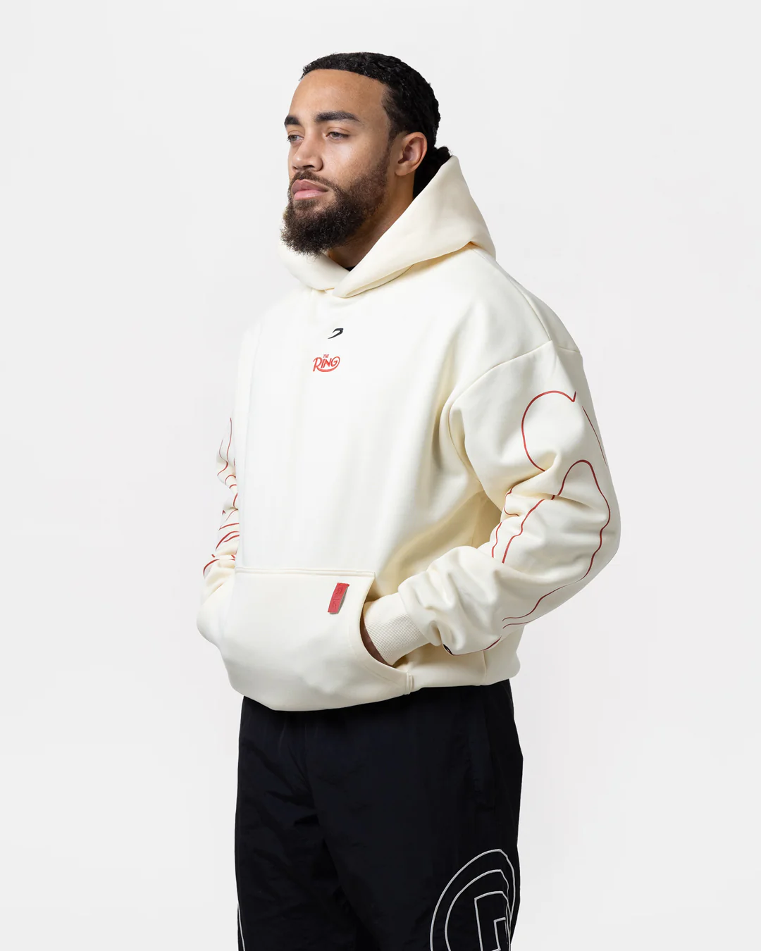 Ring x BOXRAW Oversized Hoodie - Beige - Image 4