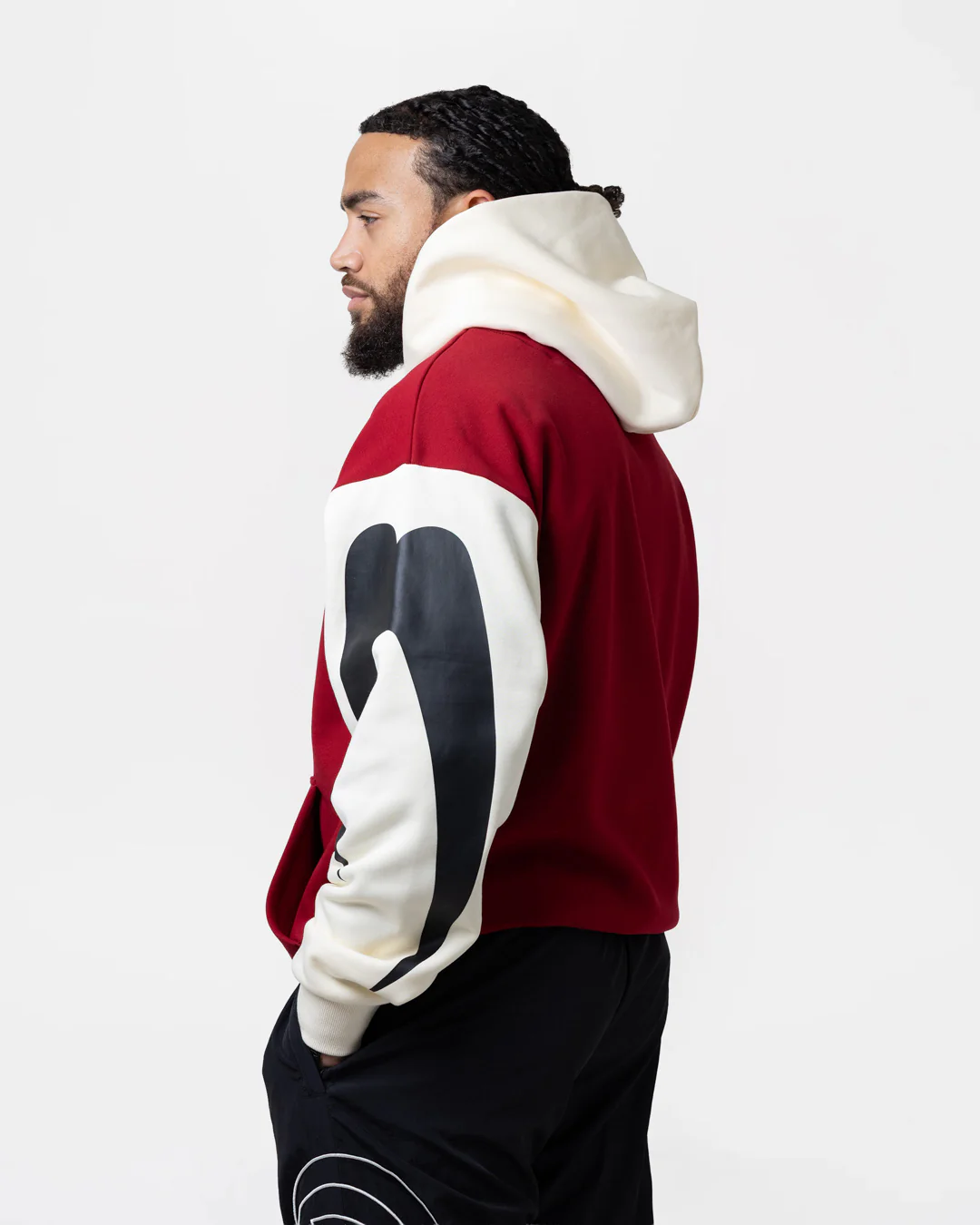 Ring x BOXRAW Oversized Hoodie - Red/Beige - Image 5