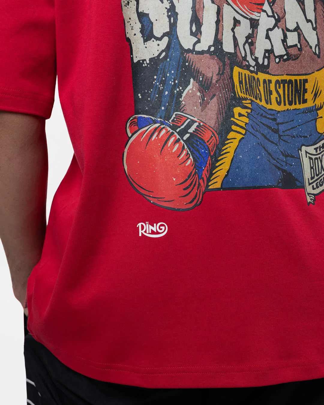 Ring x BOXRAW Roberto Duran Oversized T-Shirt - Crimson Red - Image 7