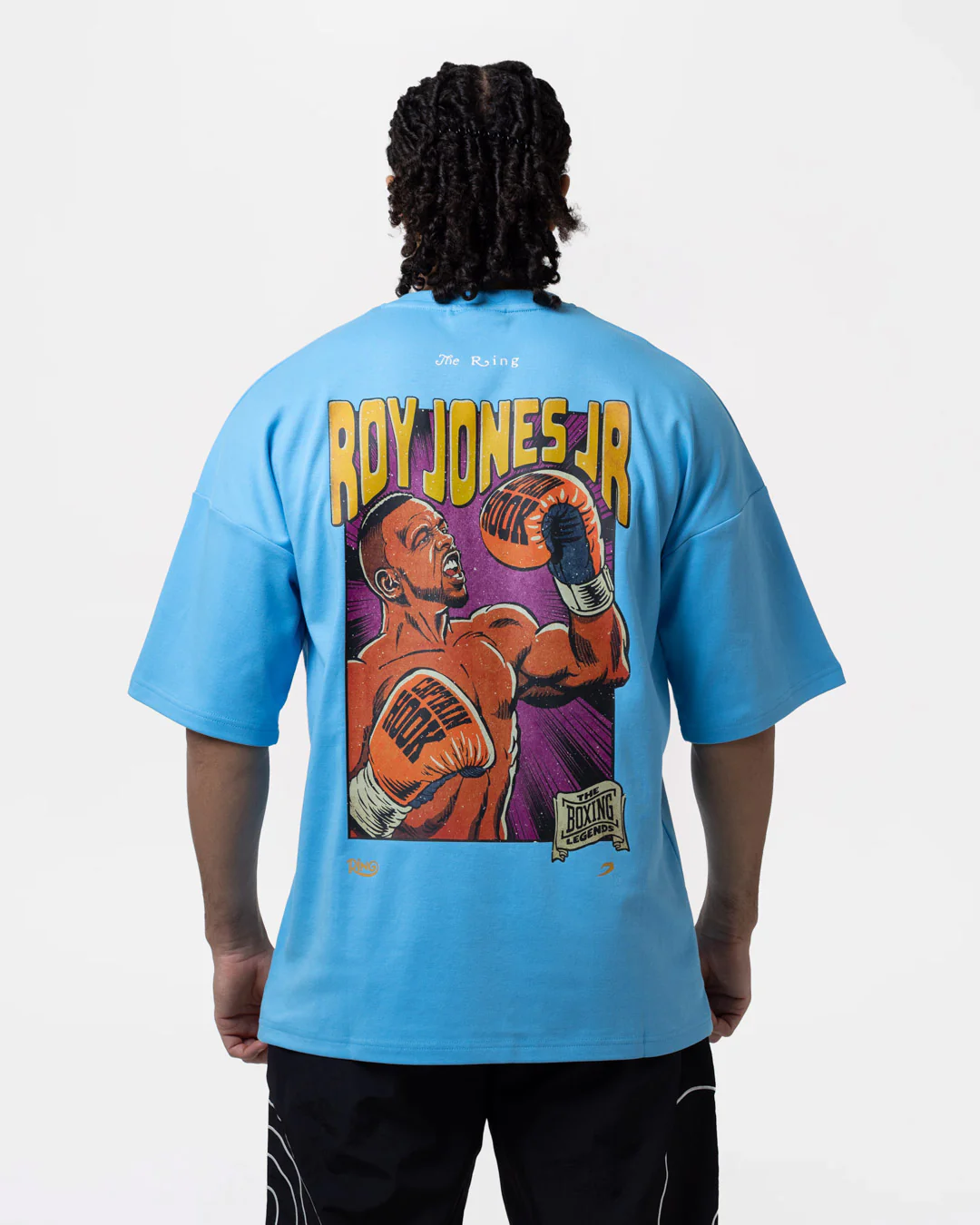 Ring x BOXRAW Roy Jones Jr Oversized T-Shirt - Sky Blue - Image 3