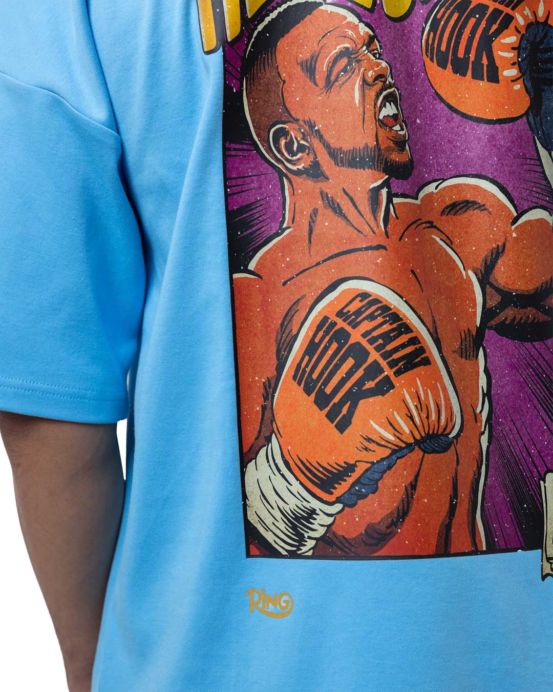 Ring x BOXRAW Roy Jones Jr Oversized T-Shirt - Sky Blue - Image 6