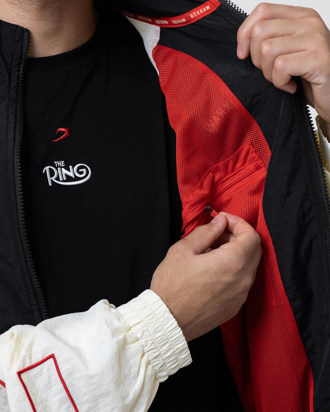 Ring x BOXRAW Track Jacket - Black/Beige - Image 9
