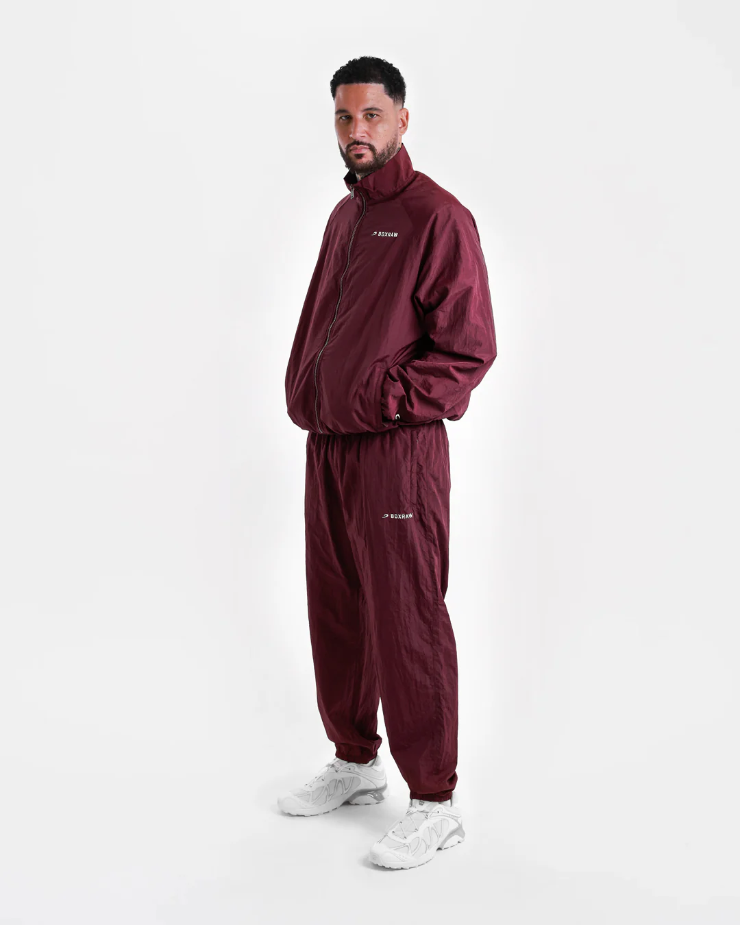 Saxton Track Bottoms - Burgundy - Image 2