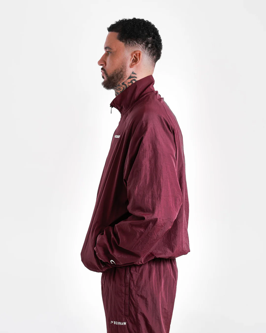 Saxton Track Jacket - Burgundy - Image 6