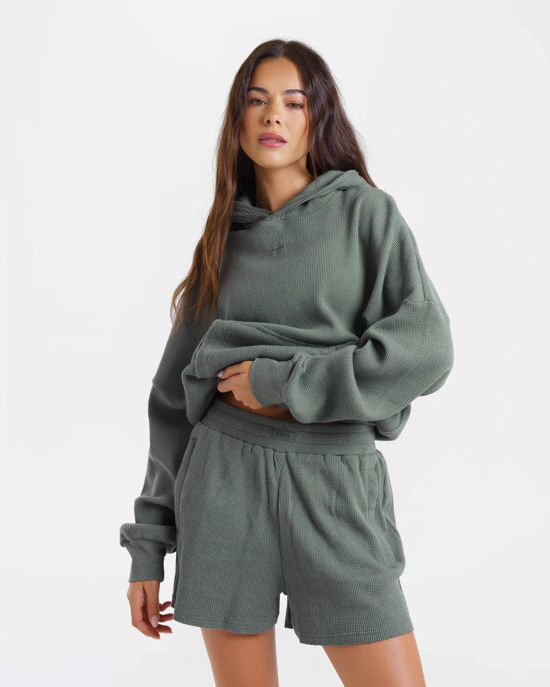 Shirley Waffle Hoodie - Green - Image 4