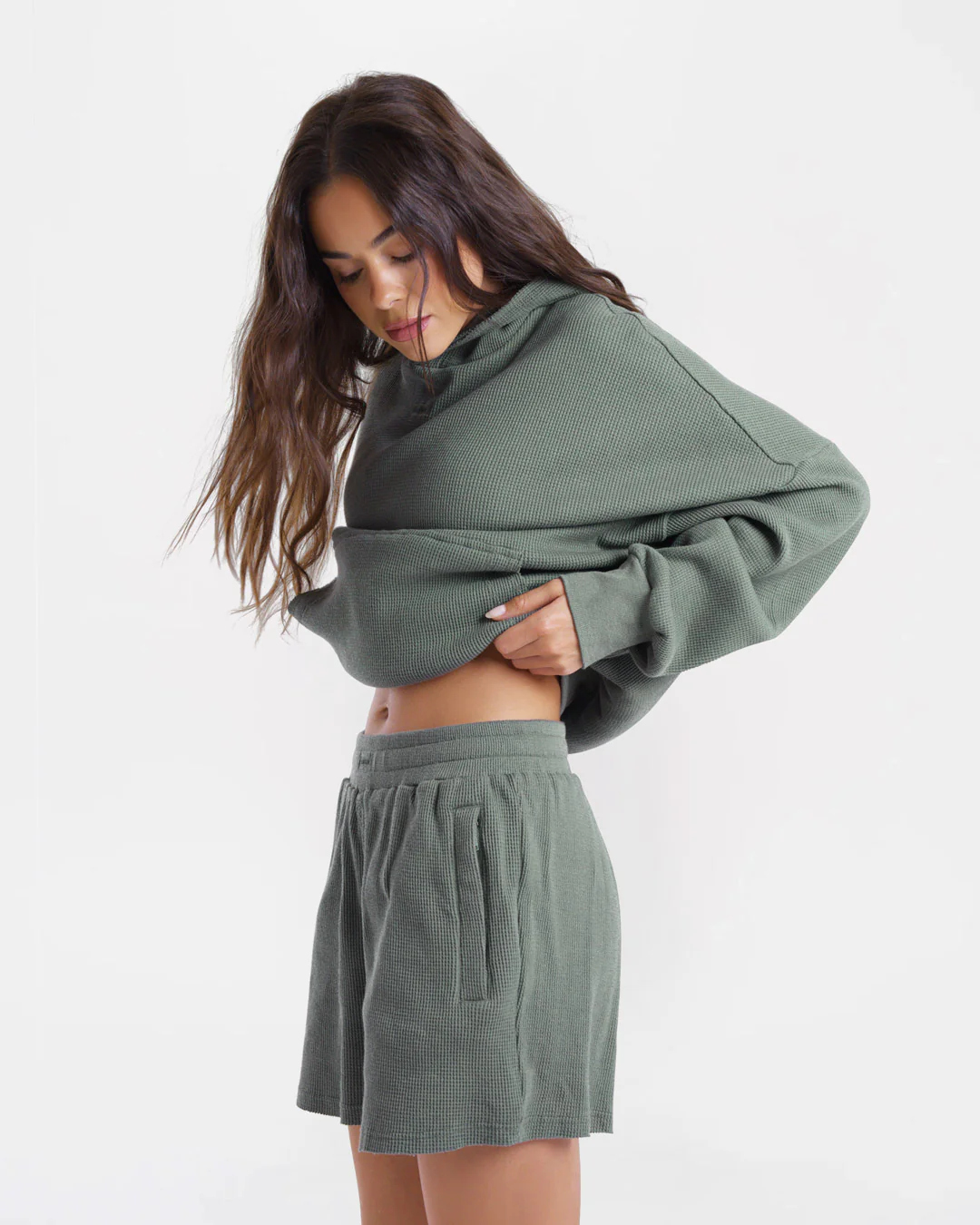 Shirley Waffle Shorts - Green - Image 5