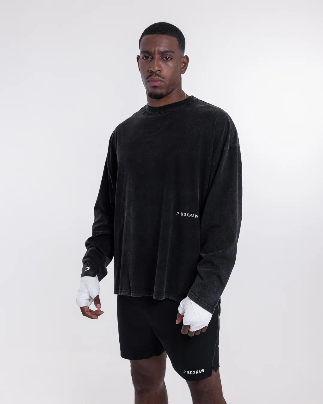 Sparring Club Long Sleeve T-Shirt - Washed Black - Image 4