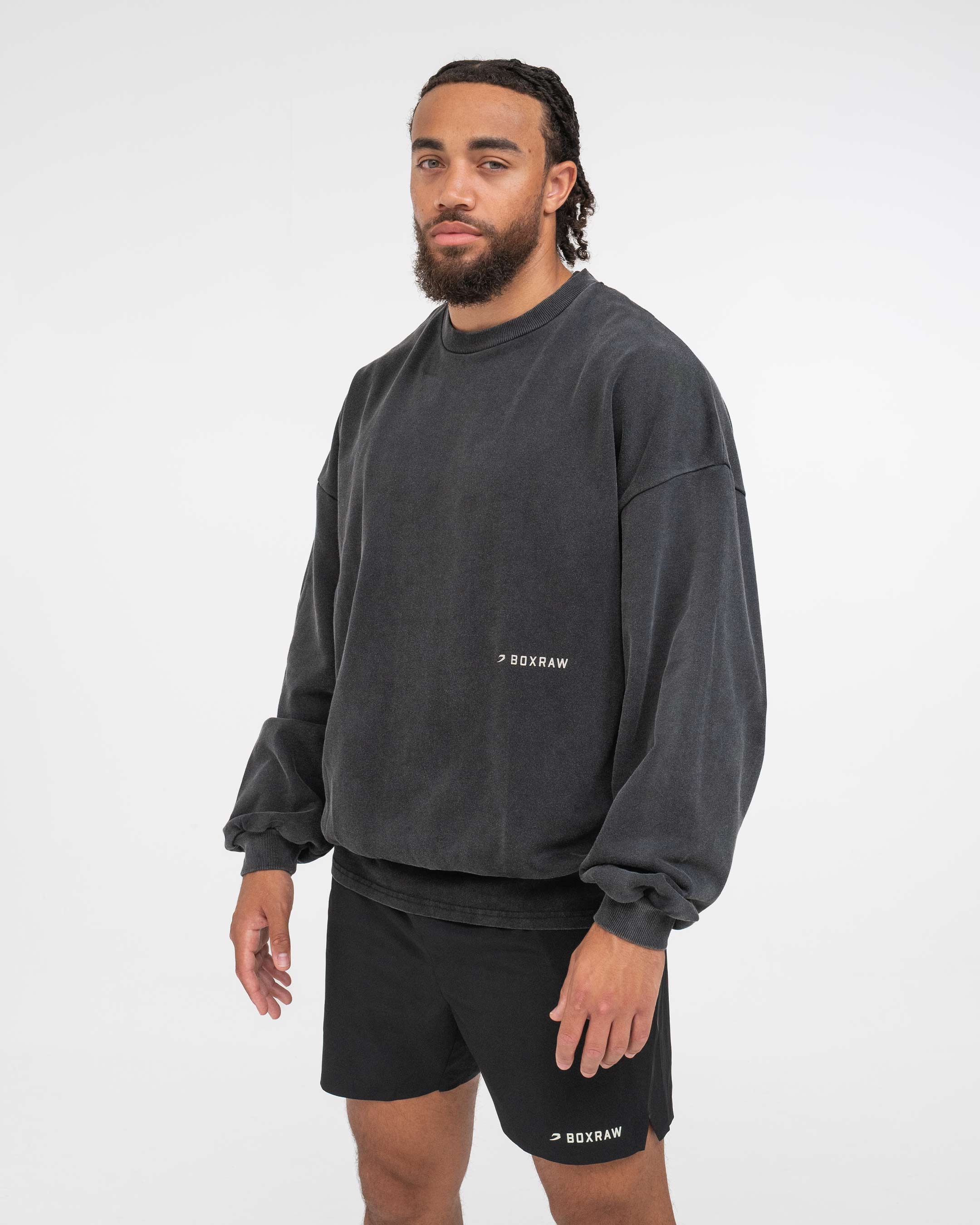 Sparring Club Oversized Sweatshirt - Washed Black - Image 5