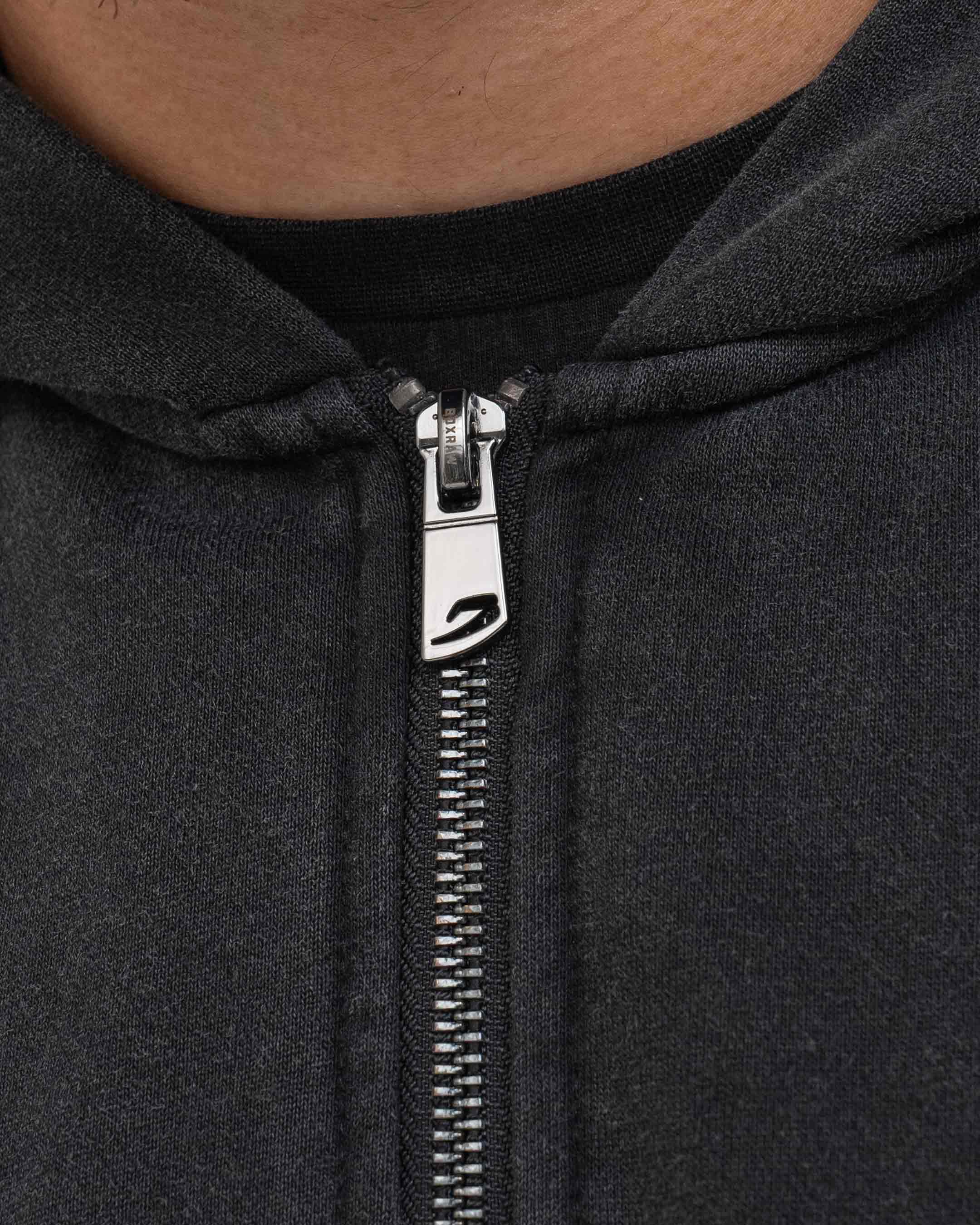 Sparring Club Oversized Zip Up Hoodie - Washed Black - Image 10