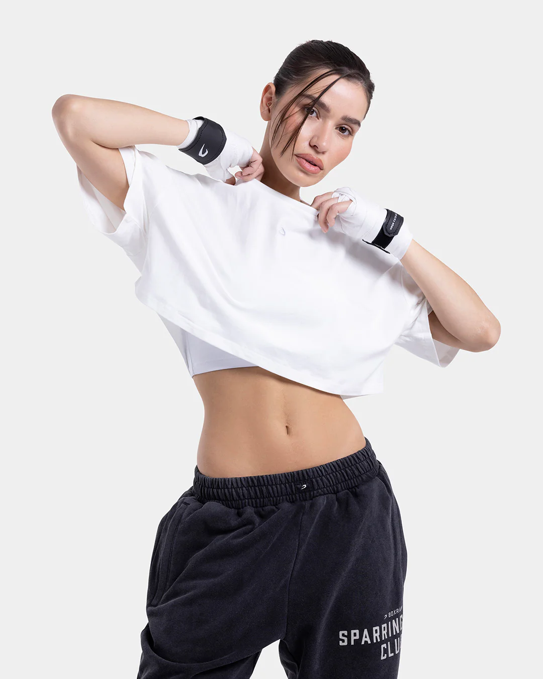 Strike Oversized Cropped T-Shirt - White