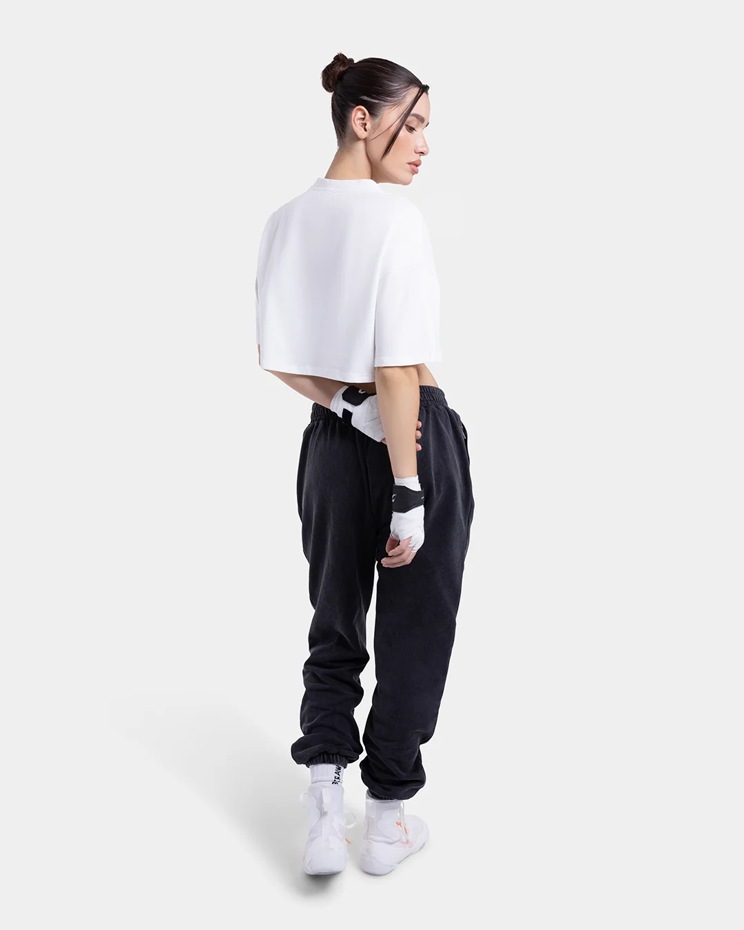 Strike Oversized Cropped T-Shirt - White - Image 3