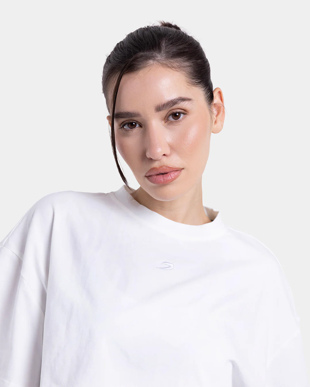 Strike Oversized Cropped T-Shirt - White - Image 8