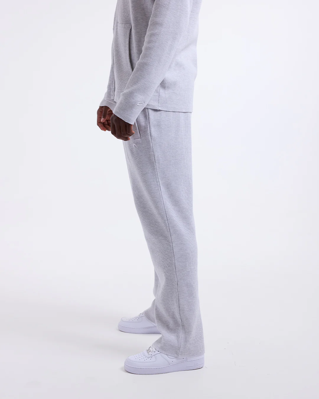 Tunero Waffle Straight Leg Bottoms - Grey - Image 3