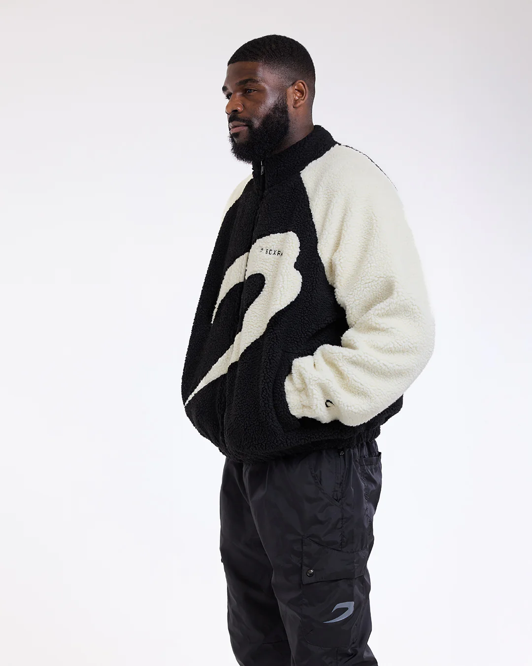 Walker Sherpa Jacket - Black/Cream - Image 3