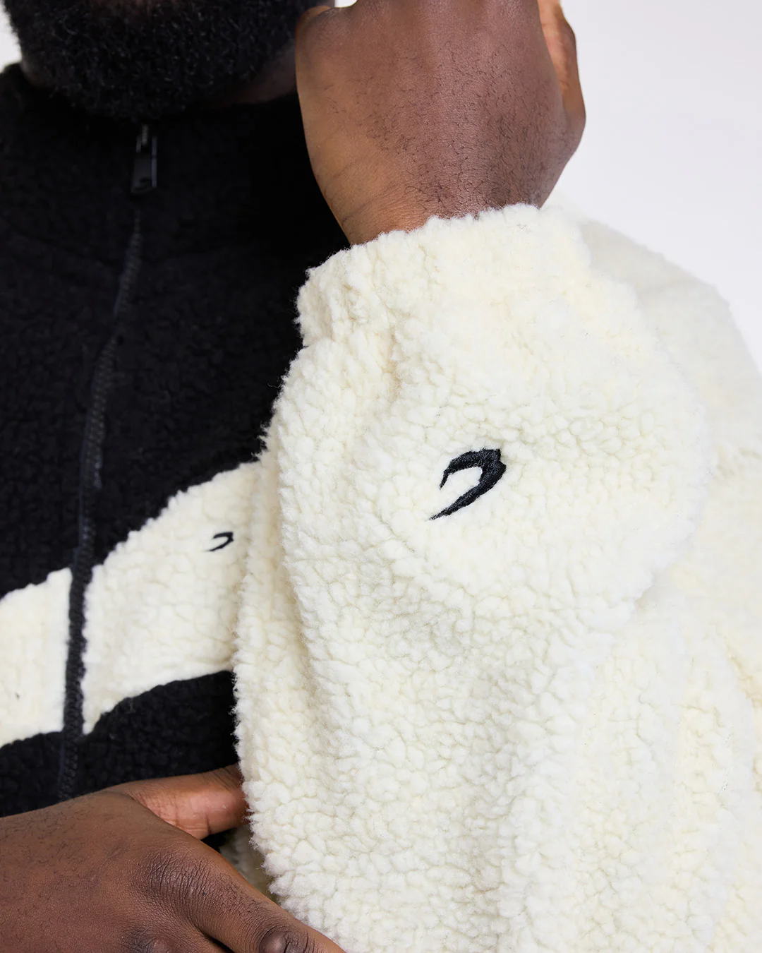 Walker Sherpa Jacket - Black/Cream - Image 8