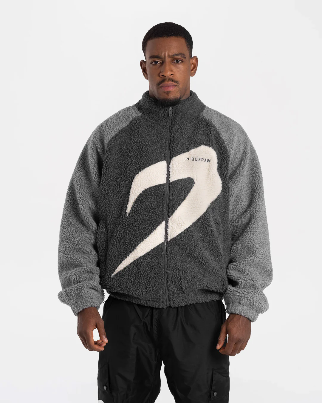 Walker Sherpa Jacket - Charcoal/Grey - Image 3