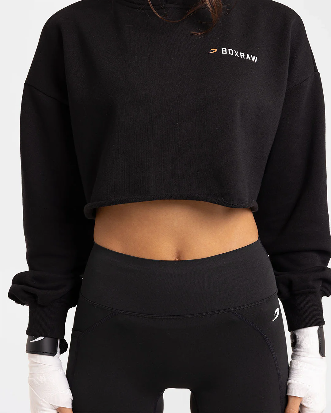 We Don't Play Boxing Cropped Hoodie - Black - Image 6