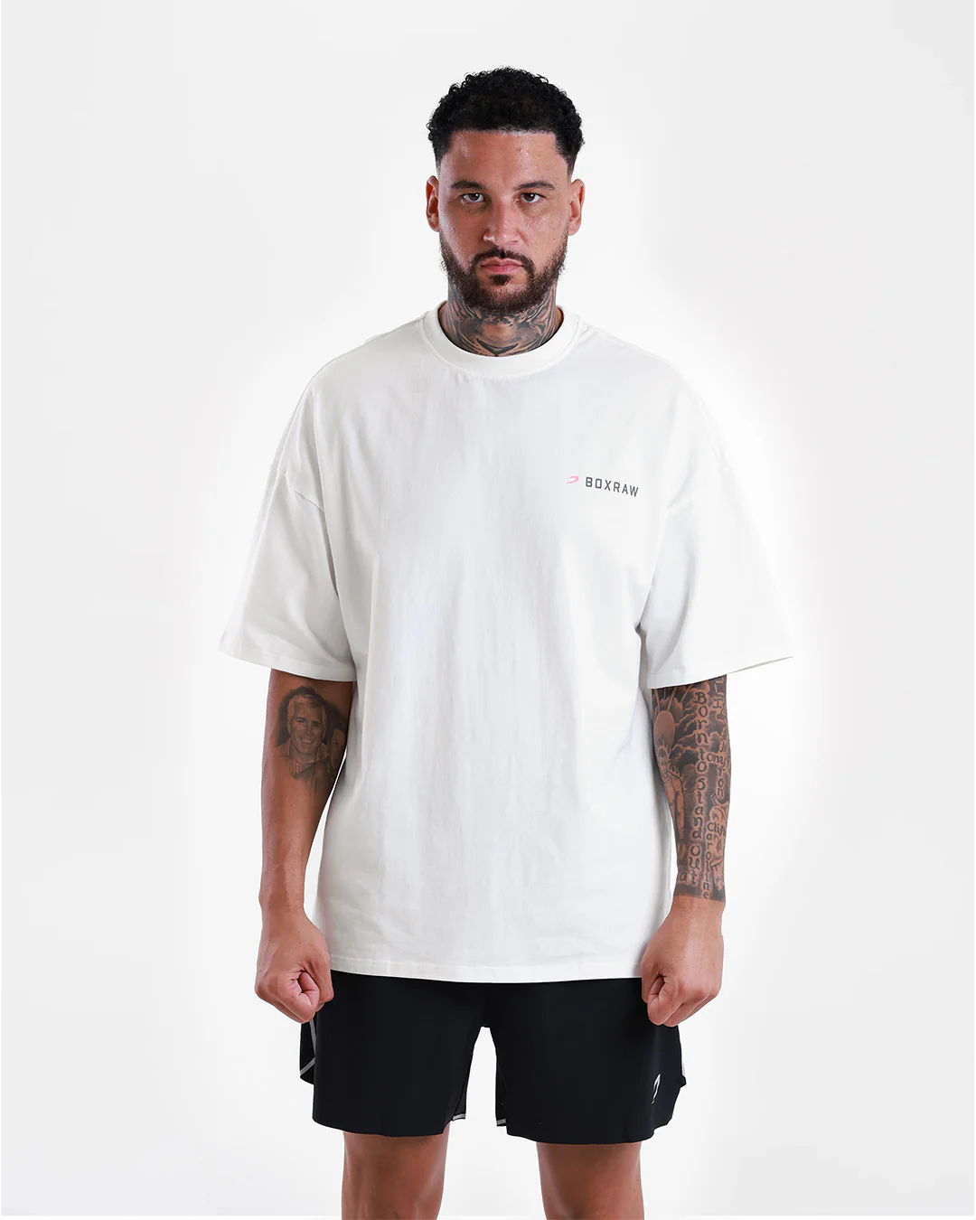 We Don't Play Boxing Oversized T-Shirt - White/Pink - Image 3