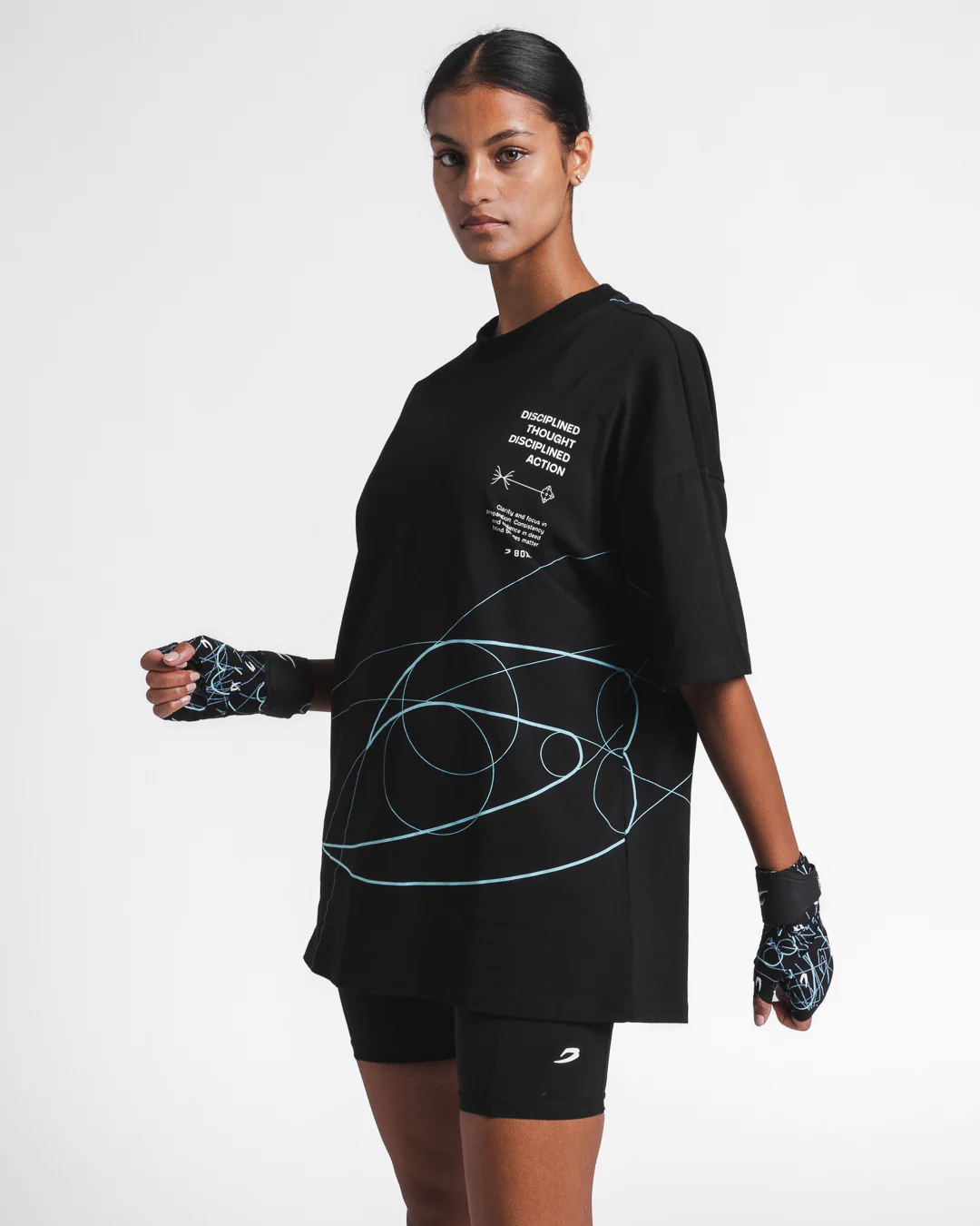 Disciplined Thought/Action Oversized T-Shirt - Black - Image 3